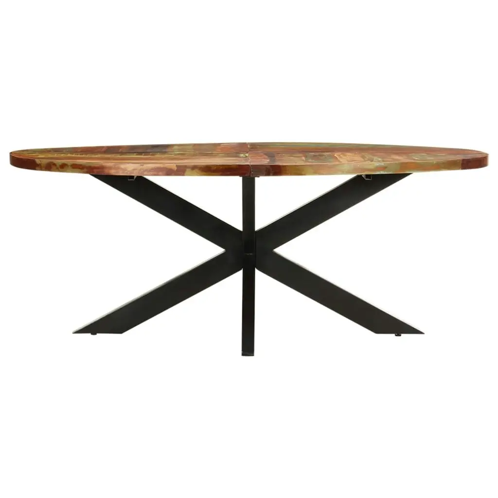 Dining Table Oval 200x100x75 cm Solid Reclaimed Wood 321676