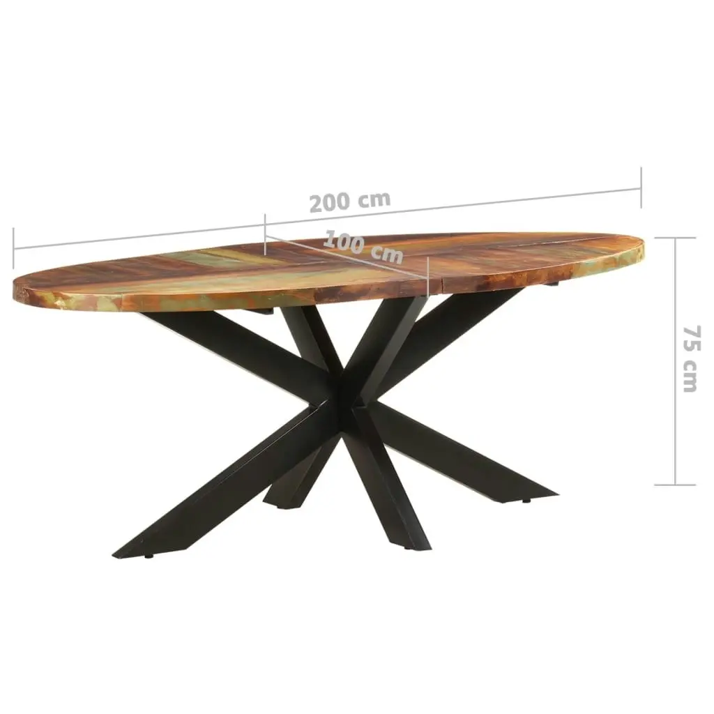 Dining Table Oval 200x100x75 cm Solid Reclaimed Wood 321676