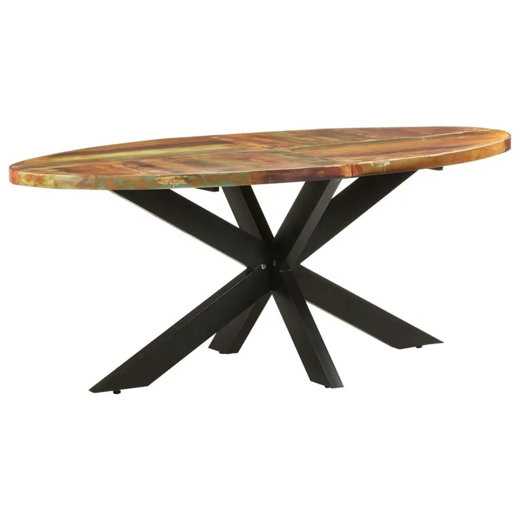 Dining Table Oval 200x100x75 cm Solid Reclaimed Wood 321676