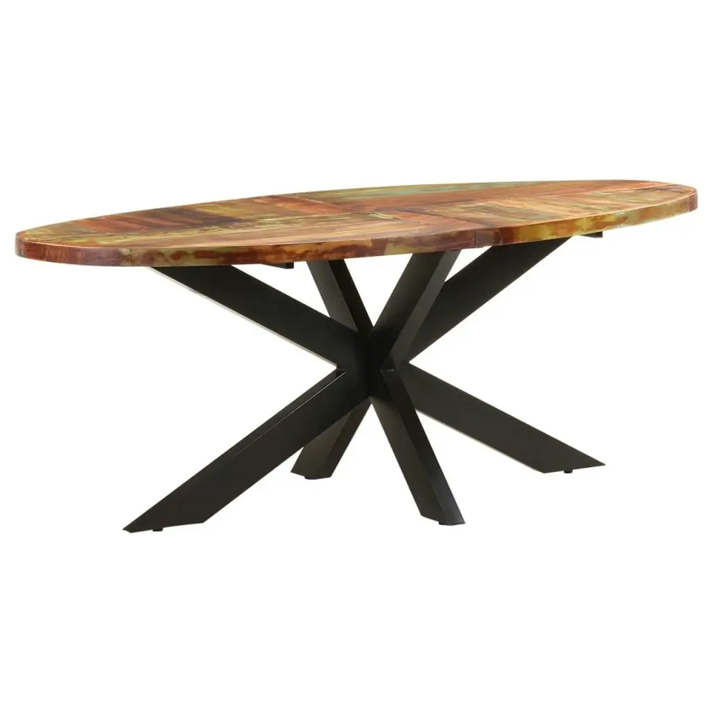 Dining Table Oval 200x100x75 cm Solid Reclaimed Wood 321676