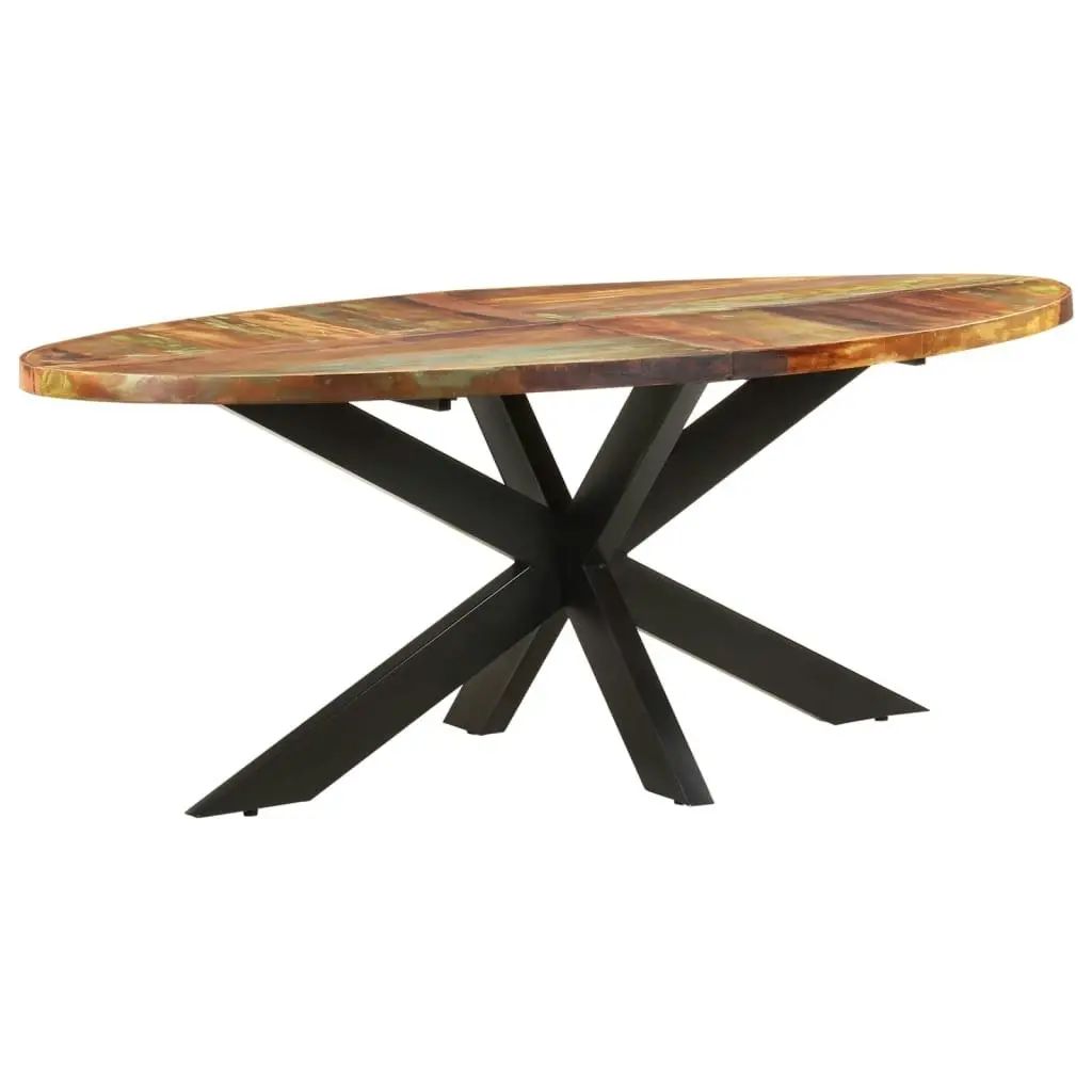 Dining Table Oval 200x100x75 cm Solid Reclaimed Wood 321676