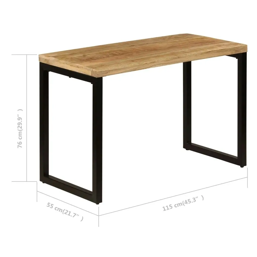 Dining Table 115x55x76 cm Solid Mango Wood and Steel 247331