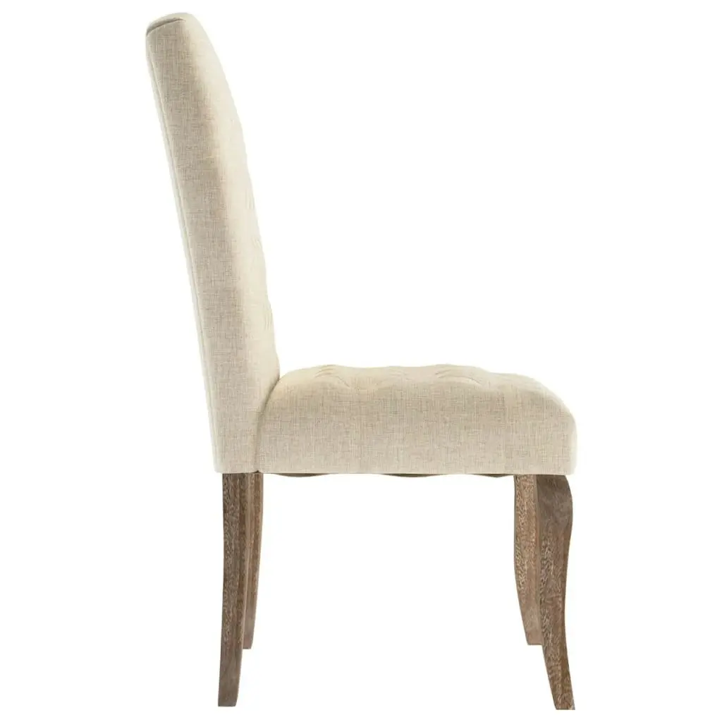 Dining Chairs 4 pcs Beige Linen-Look Fabric 3309175