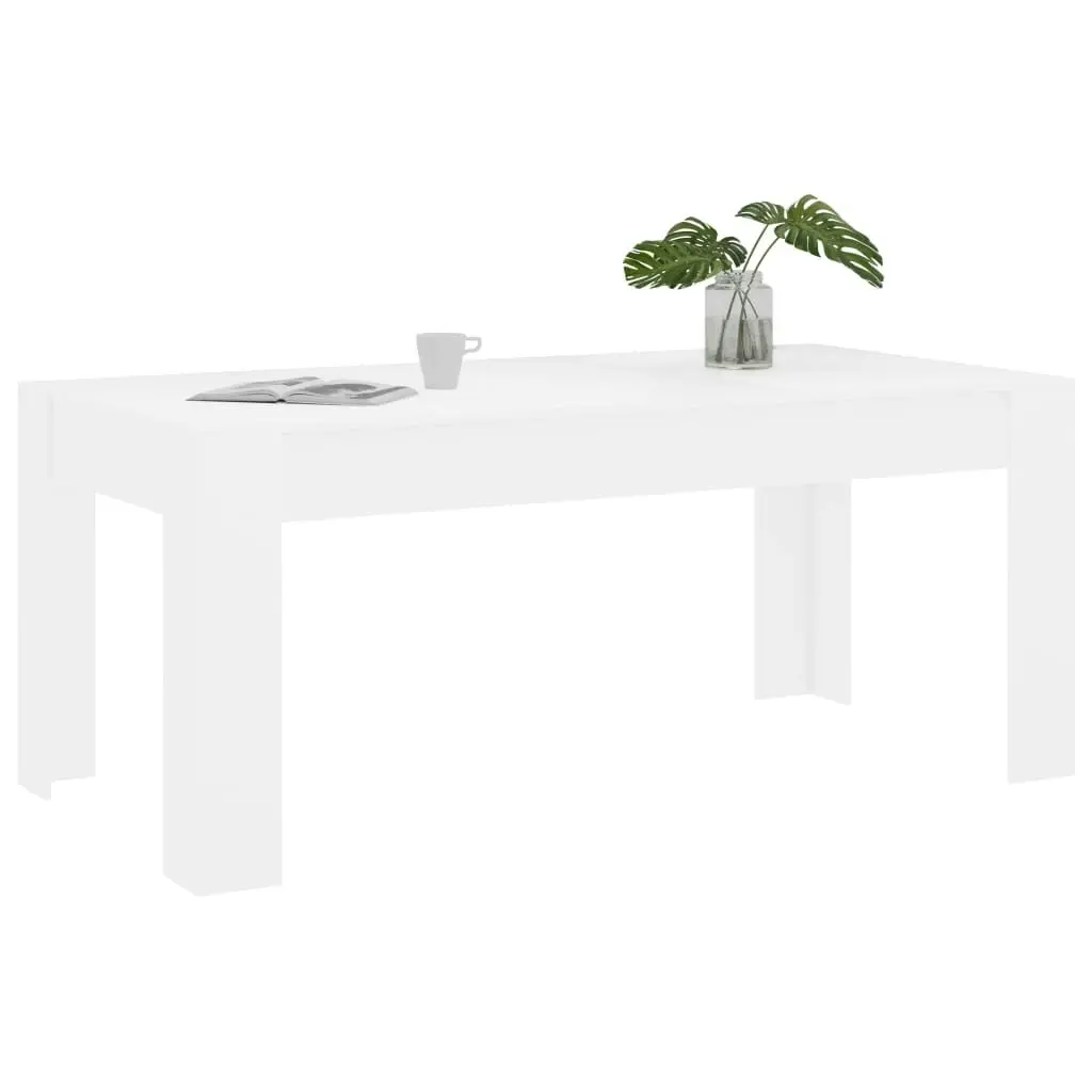 Dining Table White 180x90x76 cm Engineered Wood 801301