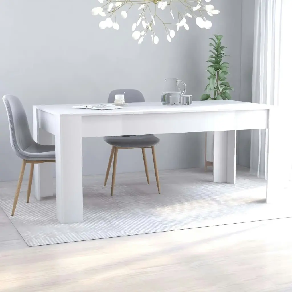 Dining Table White 180x90x76 cm Engineered Wood 801301