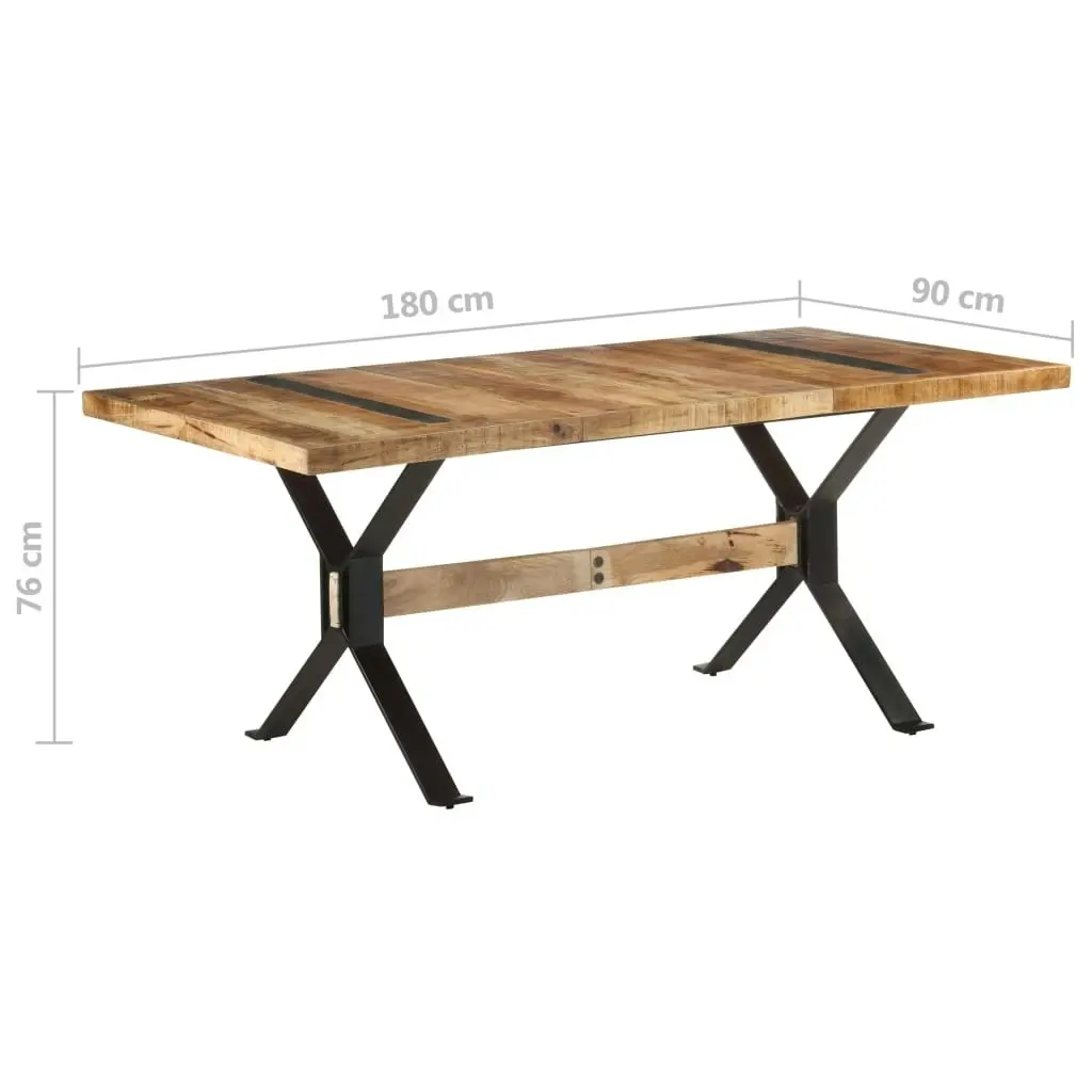 Dining Table 180x90x76 cm Rough Mango Wood 321610