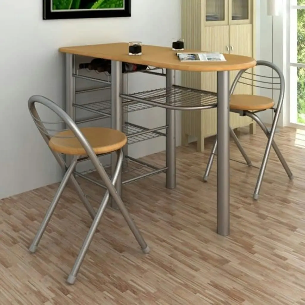 Kitchen / Breakfast Bar / Table and Chairs Set Wood 240096