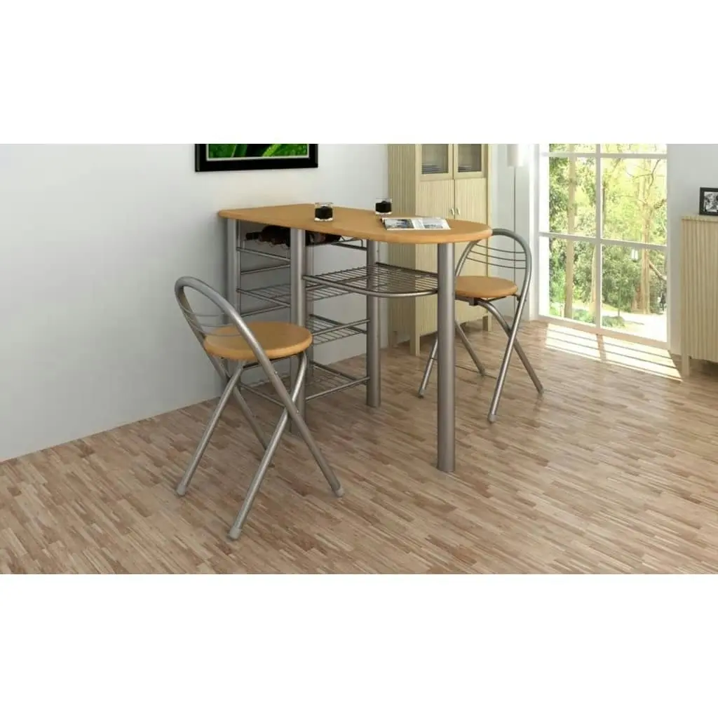 Kitchen / Breakfast Bar / Table and Chairs Set Wood 240096