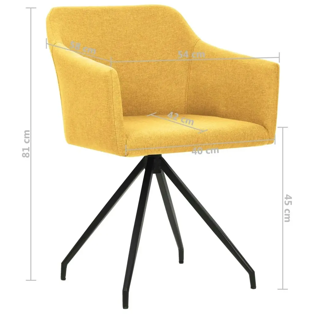 Swivel Dining Chairs 2 pcs Mustard Yellow Fabric 323079