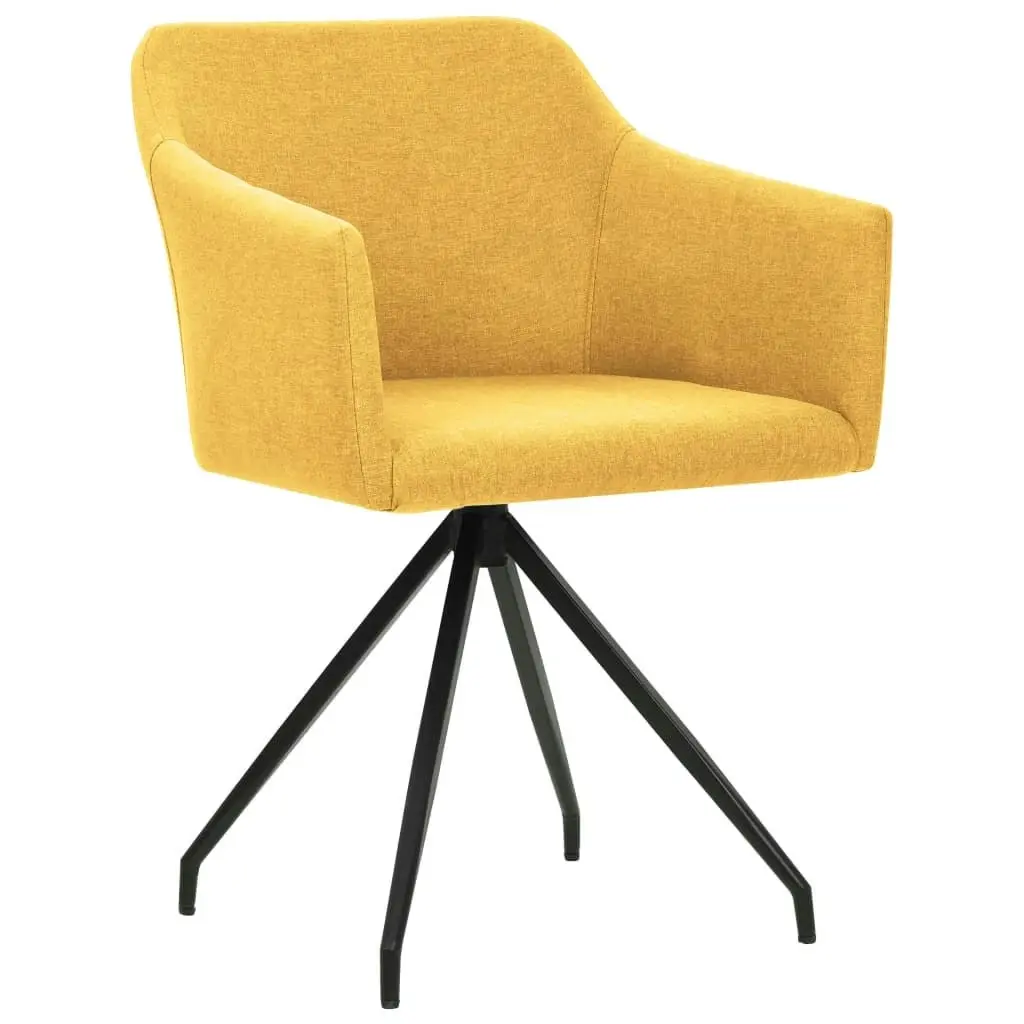 Swivel Dining Chairs 2 pcs Mustard Yellow Fabric 323079