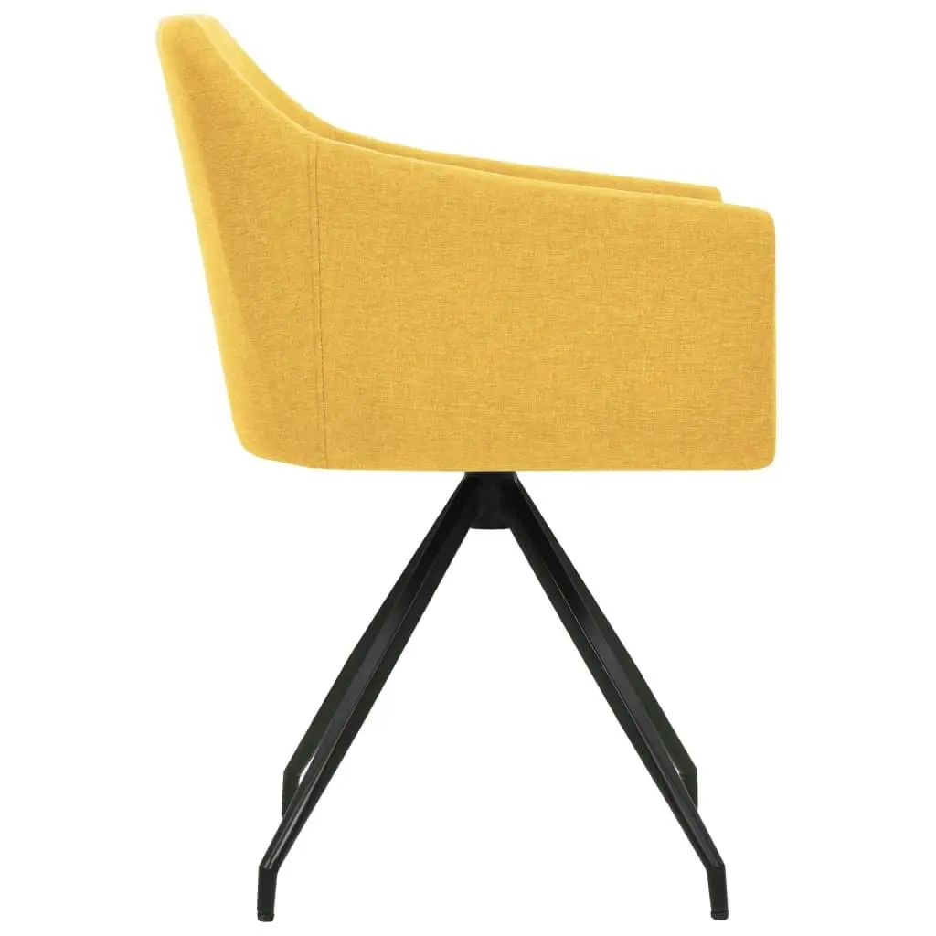 Swivel Dining Chairs 2 pcs Mustard Yellow Fabric 323079