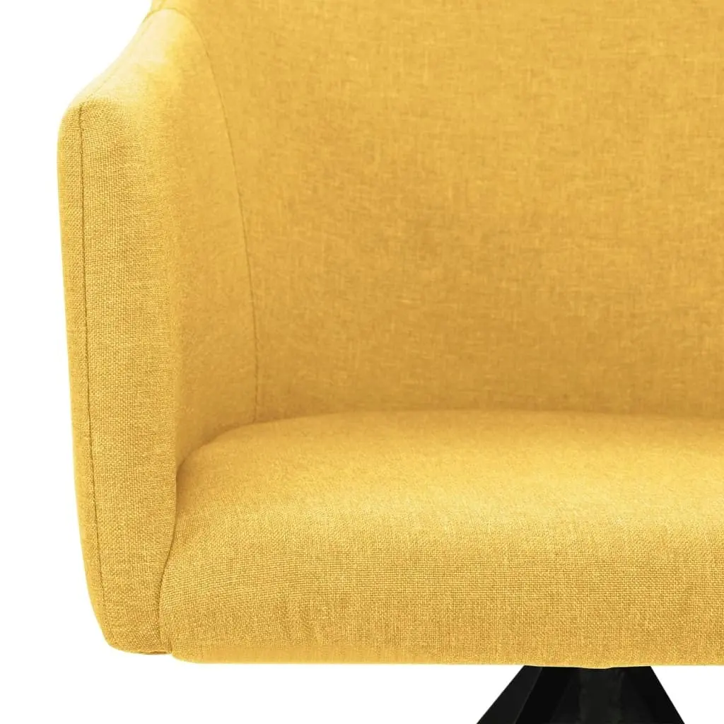 Swivel Dining Chairs 2 pcs Mustard Yellow Fabric 323079