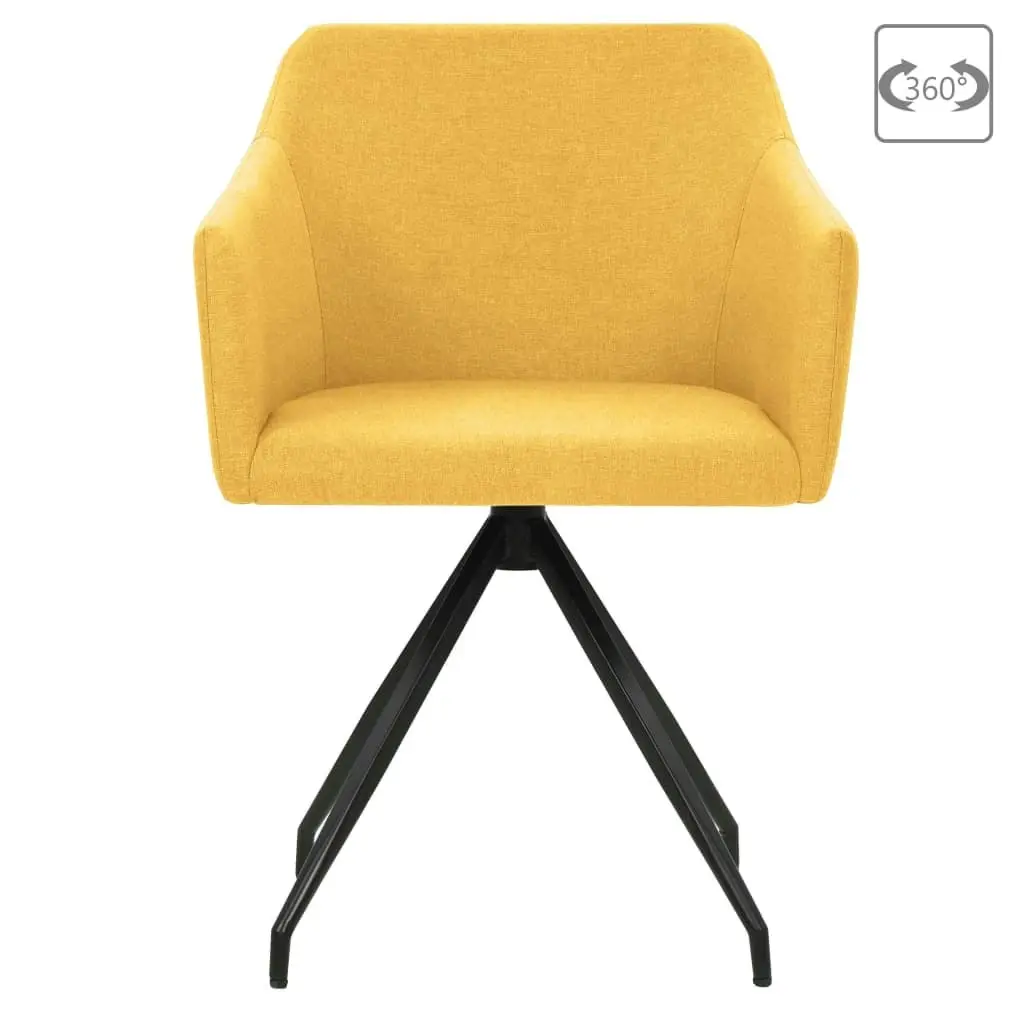 Swivel Dining Chairs 2 pcs Mustard Yellow Fabric 323079