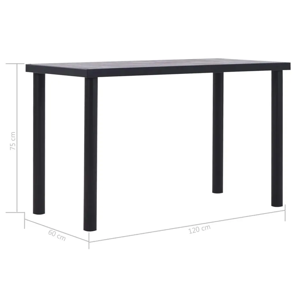 Dining Table Black and Concrete Grey 120x60x75 cm MDF 281857