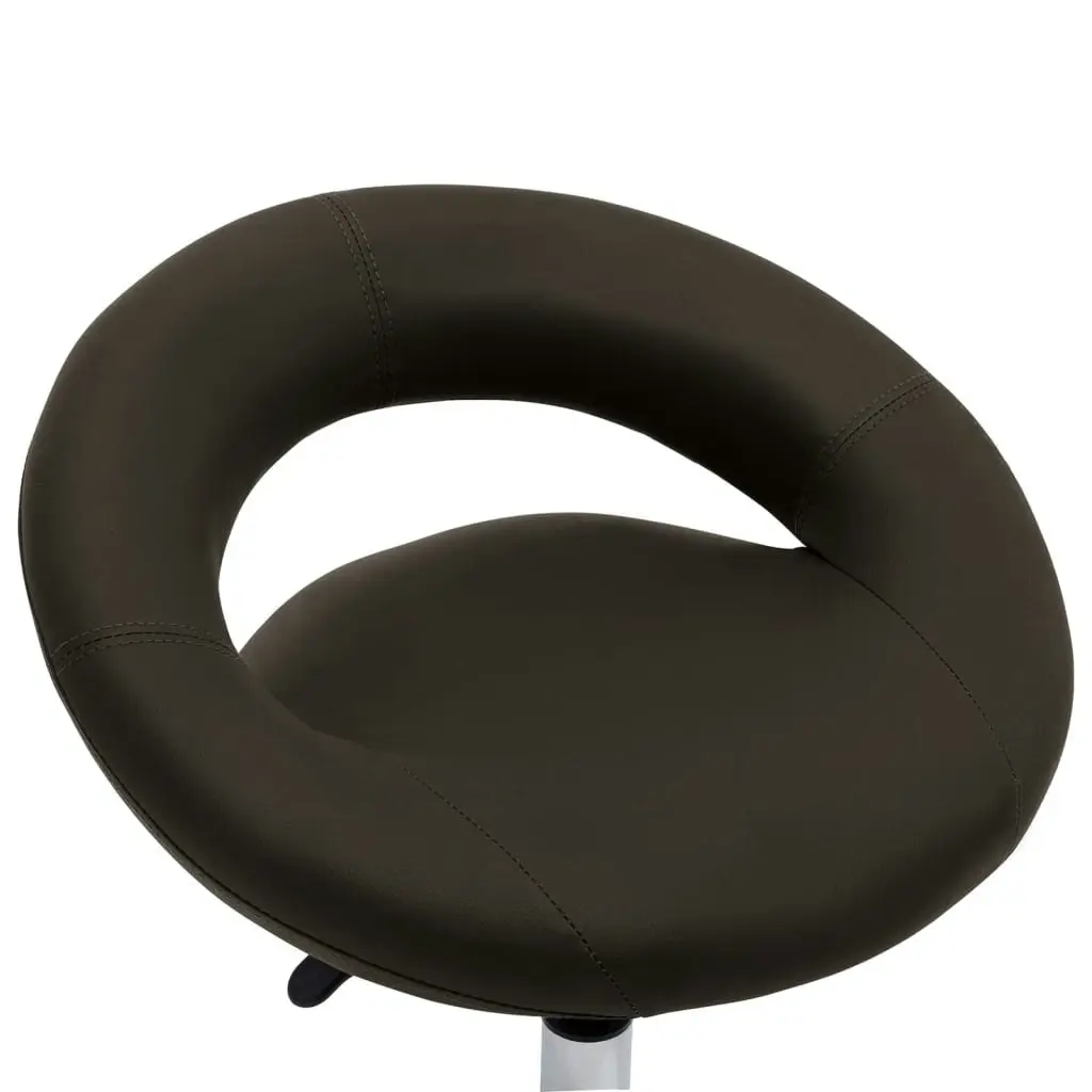 Swivel Dining Chair Brown Faux Leather 3085832