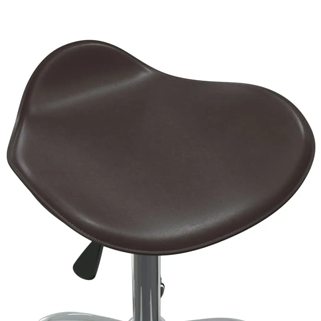 Swivel Dining Chair Brown Faux Leather 3088568