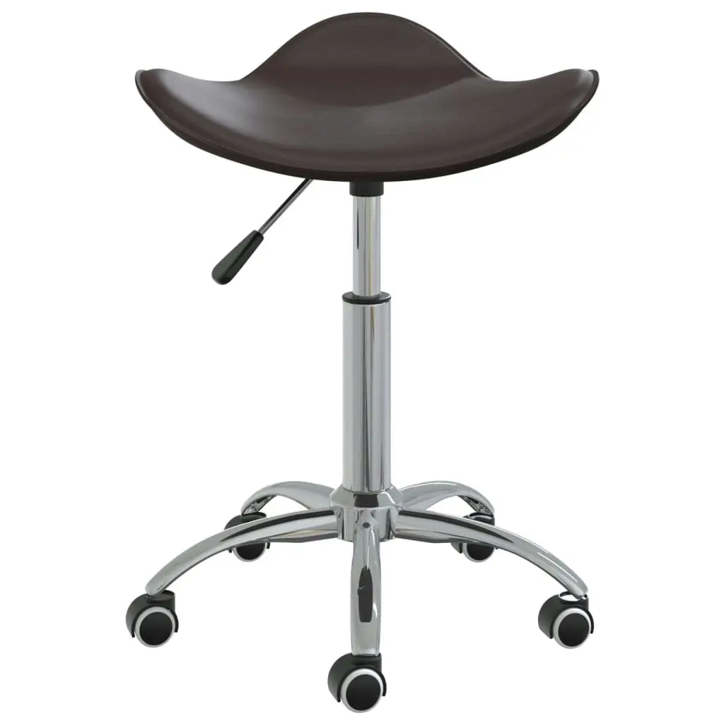 Swivel Dining Chair Brown Faux Leather 3088568