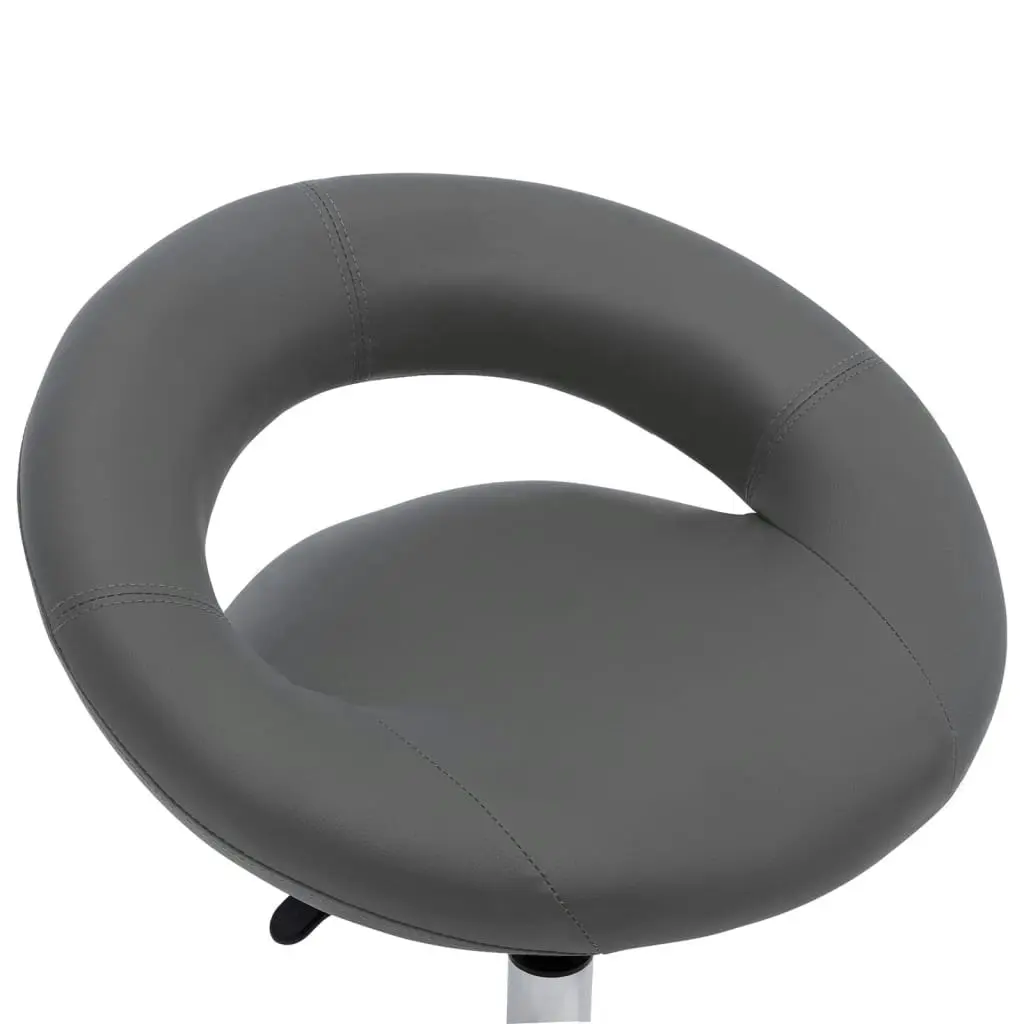 Swivel Dining Chair Grey Faux Leather 3085834