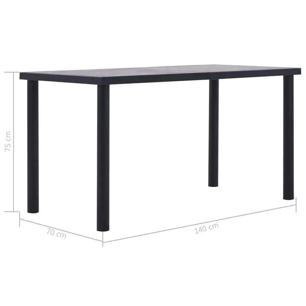 Dining Table Black and Concrete Grey 140x70x75 cm MDF 281858