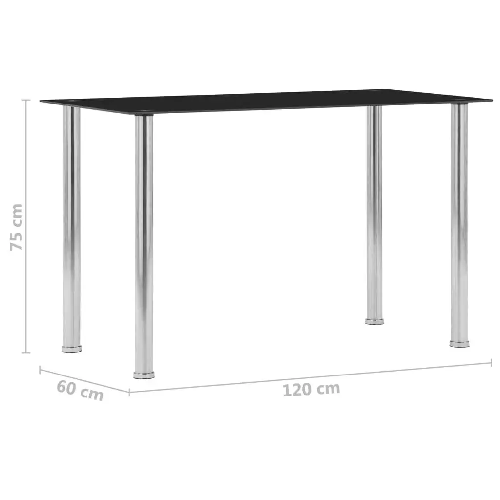 Dining Table Black 120x60x75 cm Tempered Glass 281852