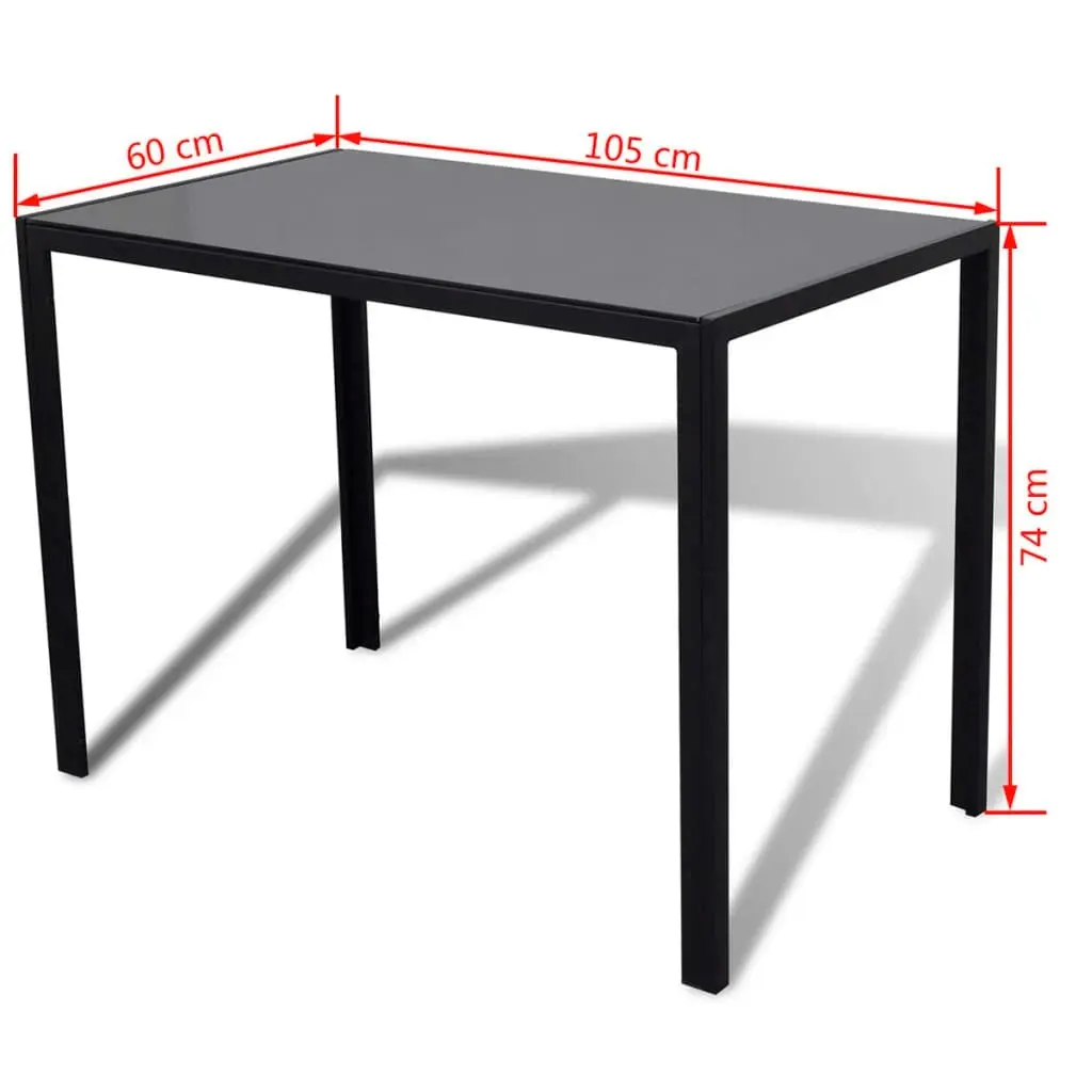 Five Piece Dining Table Set Black 242986