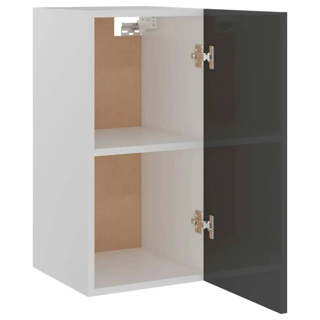 Hanging Cabinet High Gloss Grey 29.5x31x60 cm Engineered Wood 801251