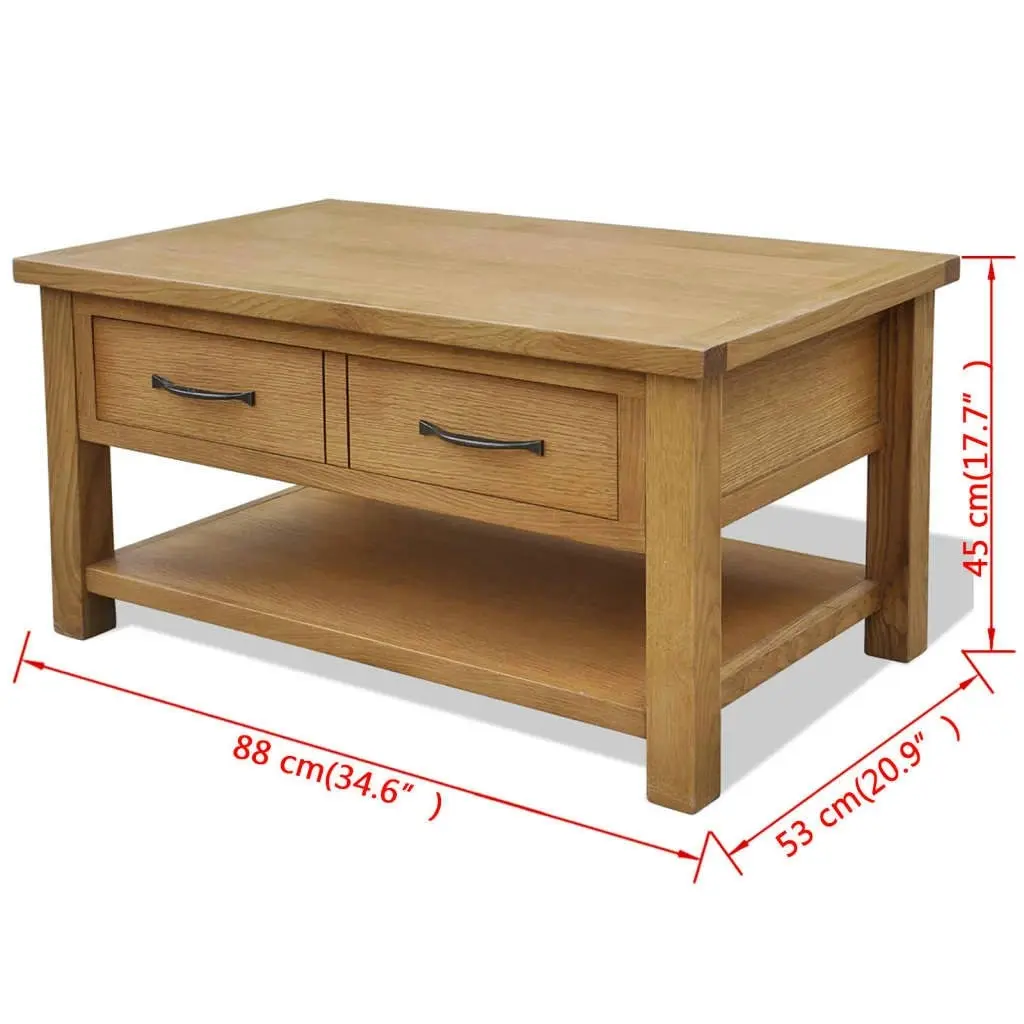 Coffee Table 88x53x45 cm Solid Oak Wood 242745