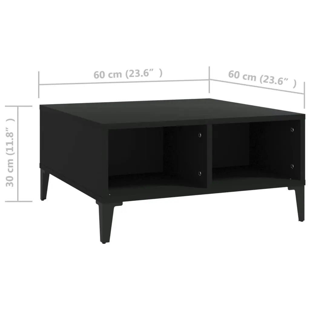 Coffee Table Black 60x60x30 cm Engineered Wood 805987