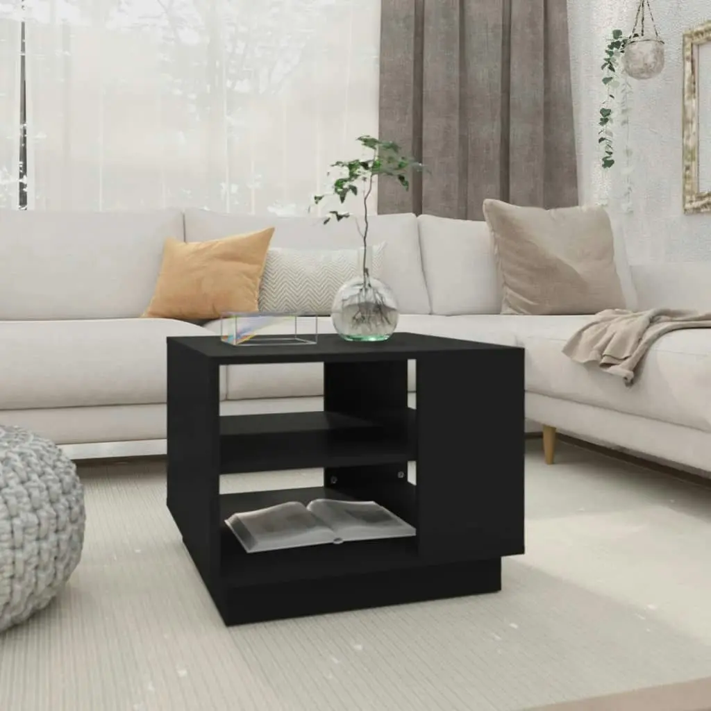 Coffee Table Black 55x55x43 cm Engineered Wood 810290