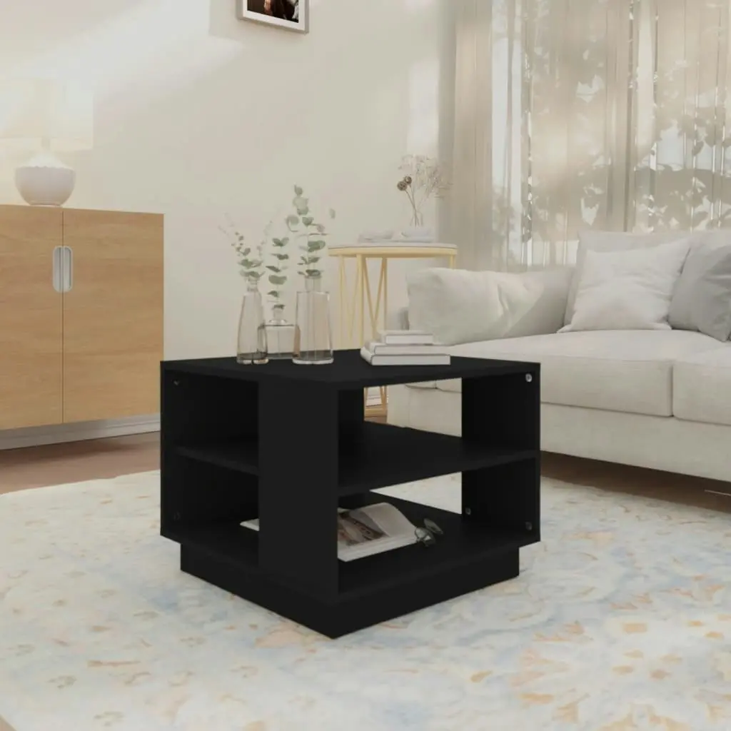 Coffee Table Black 55x55x43 cm Engineered Wood 810290