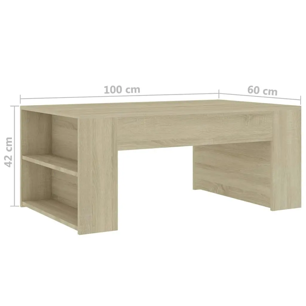 Coffee Table Sonoma Oak 100x60x42 cm Engineered Wood 802114