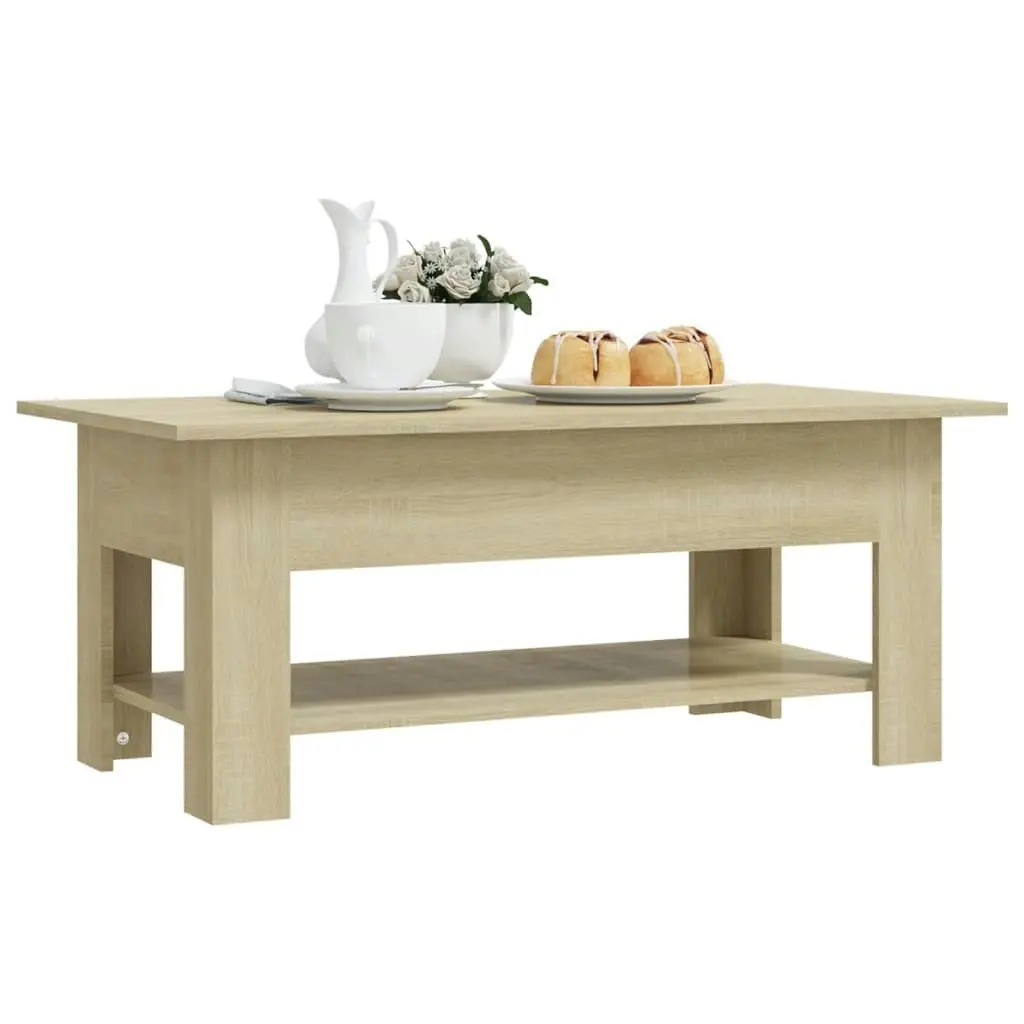 Coffee Table Sonoma Oak 102x55x42 cm Engineered Wood 810256