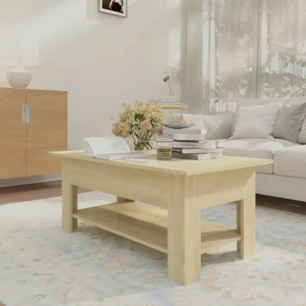 Coffee Table Sonoma Oak 102x55x42 cm Engineered Wood 810256