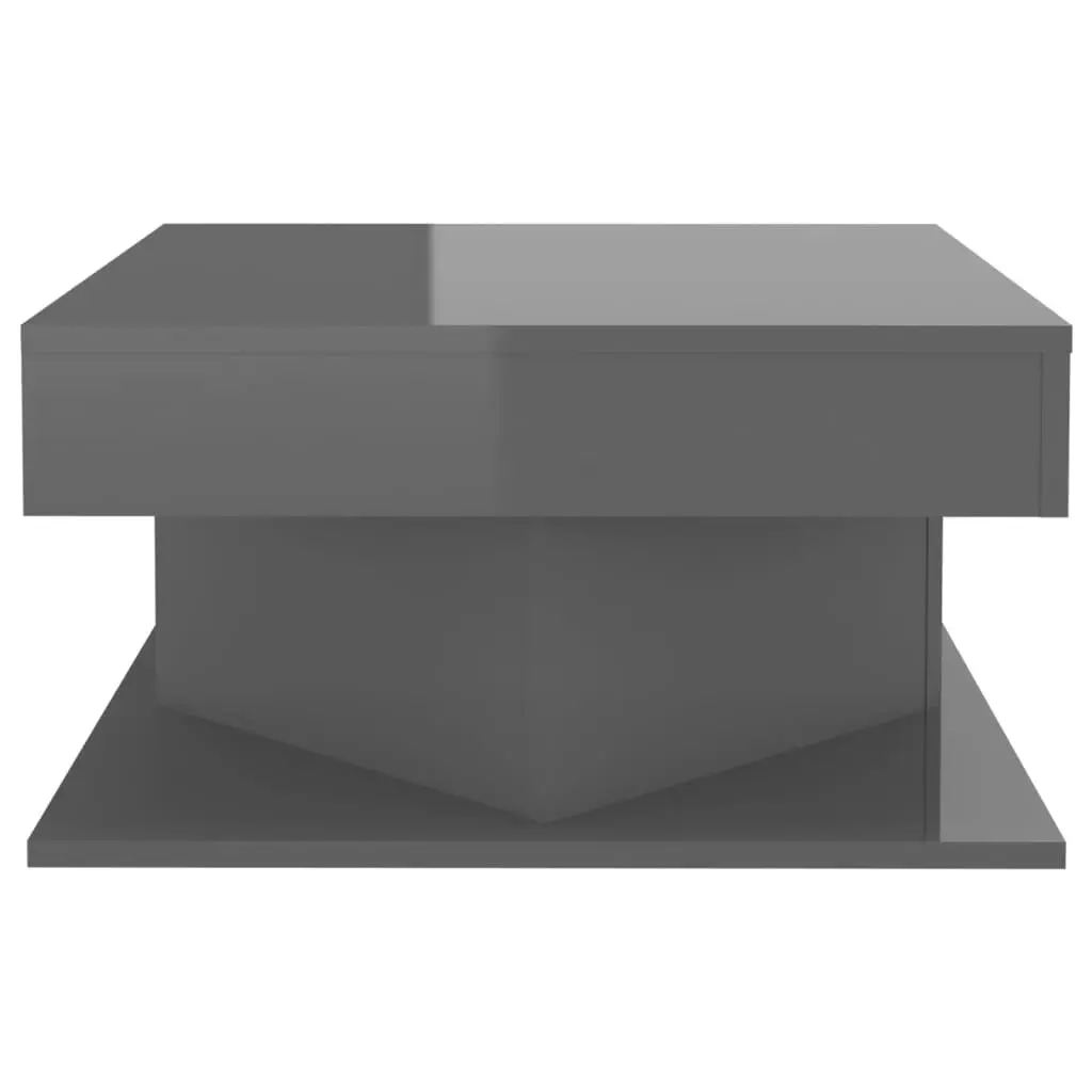 Coffee Table High Gloss Grey 57x57x30 cm Engineered Wood 808376