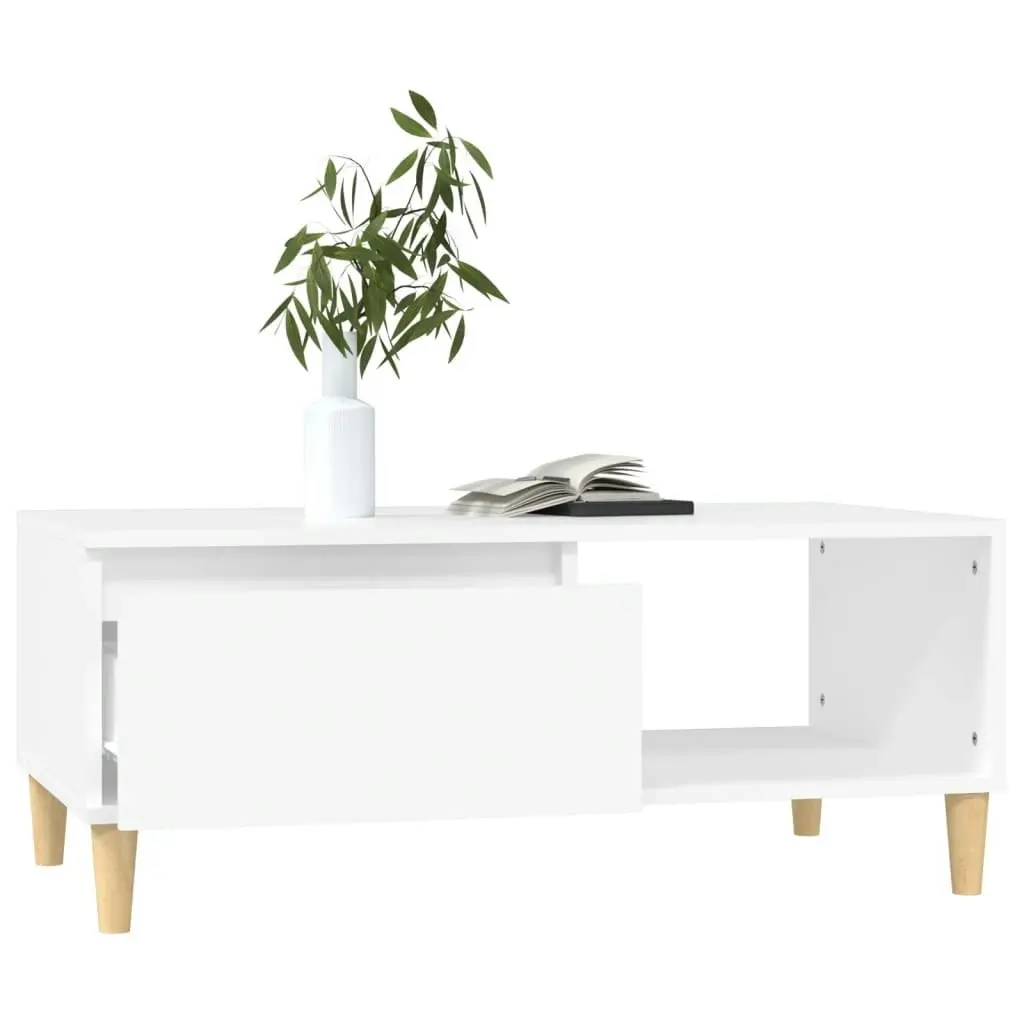 Coffee Table White 90x50x36.5 cm Engineered Wood 821044