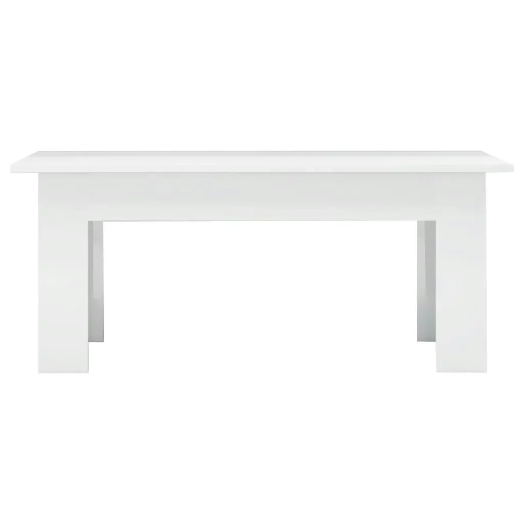 Coffee Table High Gloss White 100x60x42 cm Engineered Wood 801185