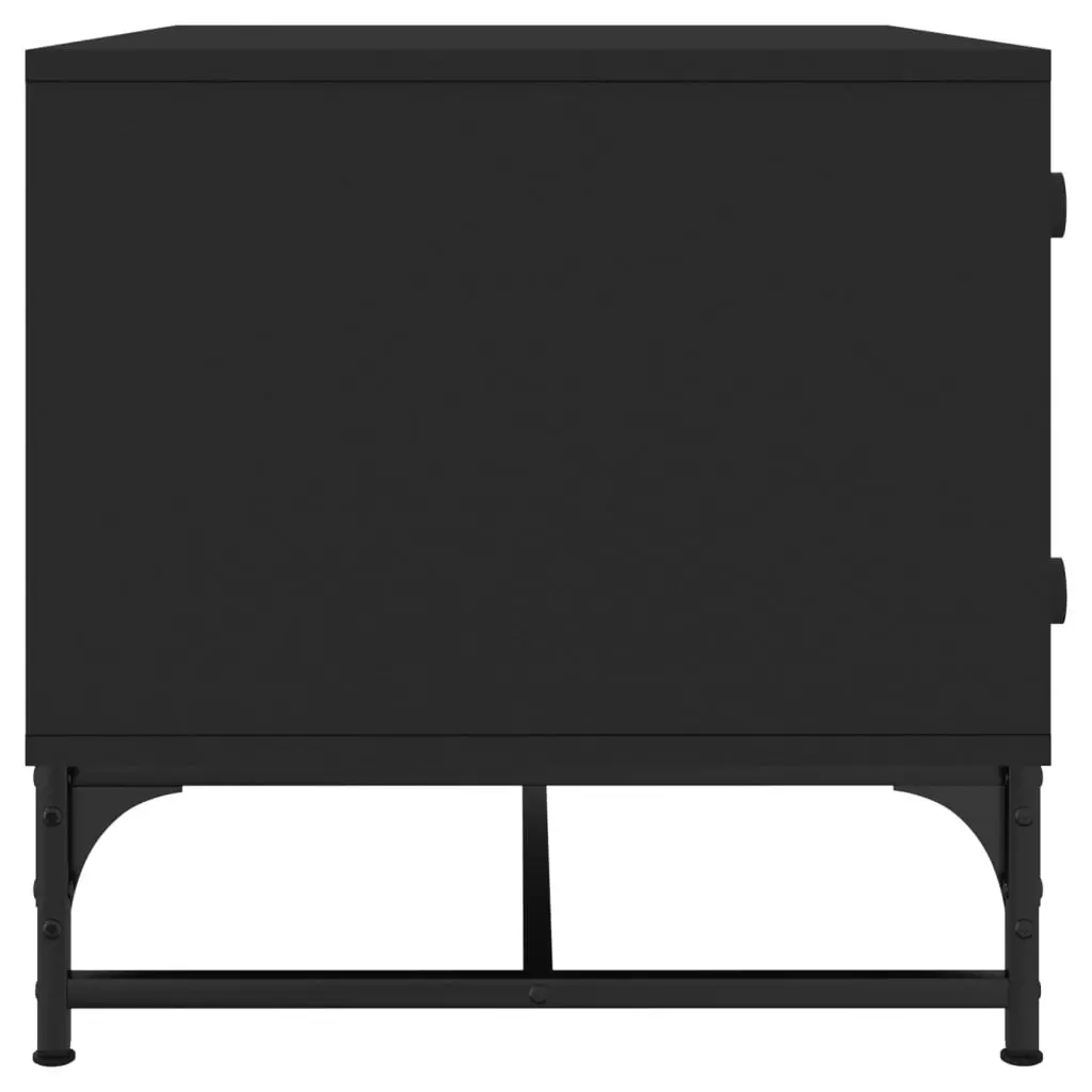 Coffee Table with Glass Doors Black 68.5x50x50 cm 836540