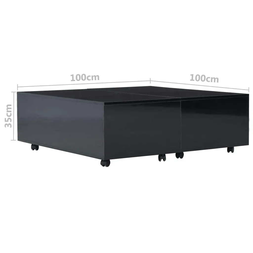 Coffee Table High Gloss Black 100x100x35 cm 283725