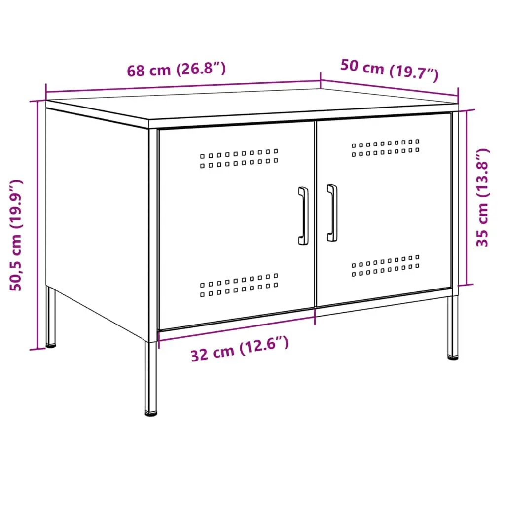 Coffee Table Black 68x50x50.5 cm Cold-rolled Steel 843030