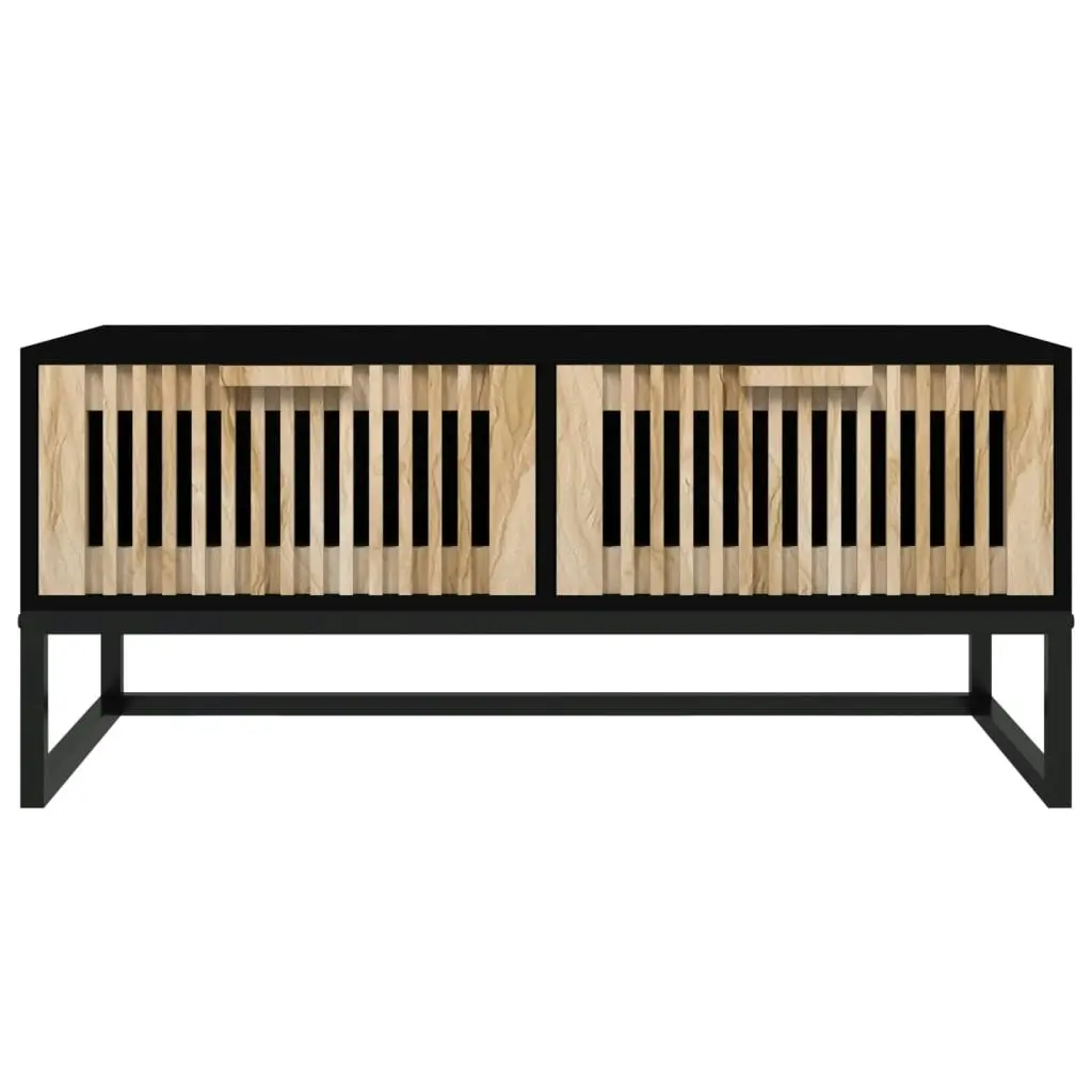 Coffee Table Black 80x40x35 cm Engineered Wood and Iron 352101