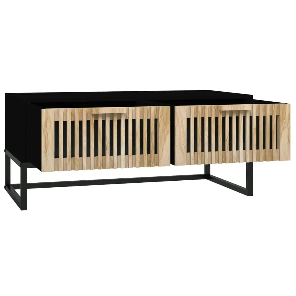 Coffee Table Black 80x40x35 cm Engineered Wood and Iron 352101