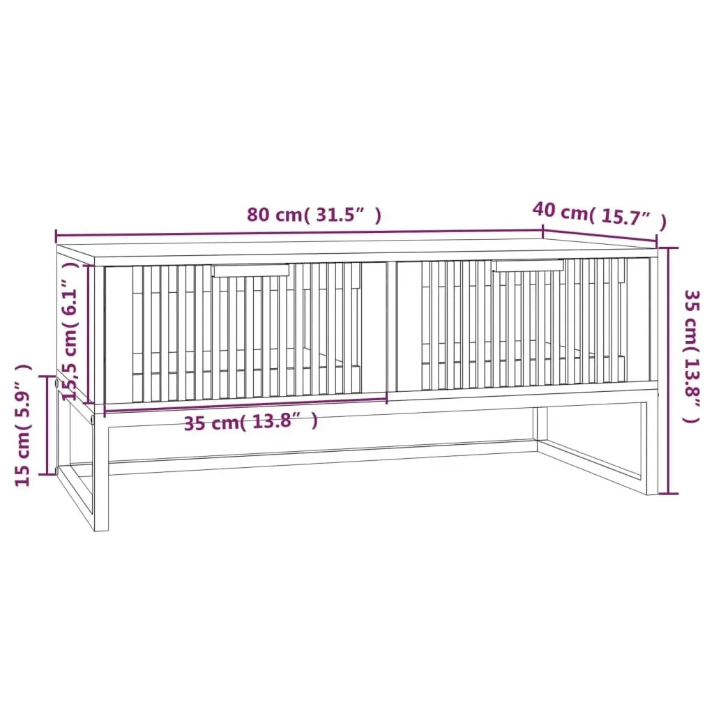 Coffee Table Black 80x40x35 cm Engineered Wood and Iron 352101