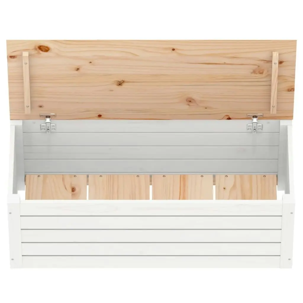 Storage Box White 89x36.5x33 cm Solid Wood Pine 823620