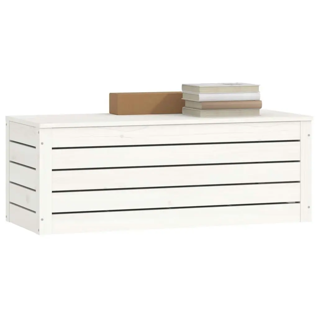 Storage Box White 89x36.5x33 cm Solid Wood Pine 823620