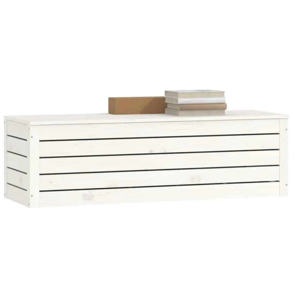 Storage Box White 109x36.5x33 cm Solid Wood Pine 823625