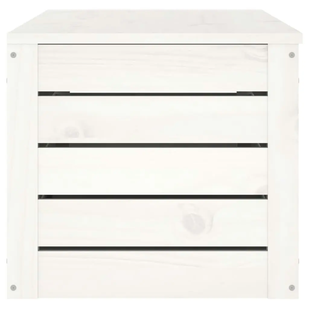 Storage Box White 109x36.5x33 cm Solid Wood Pine 823625