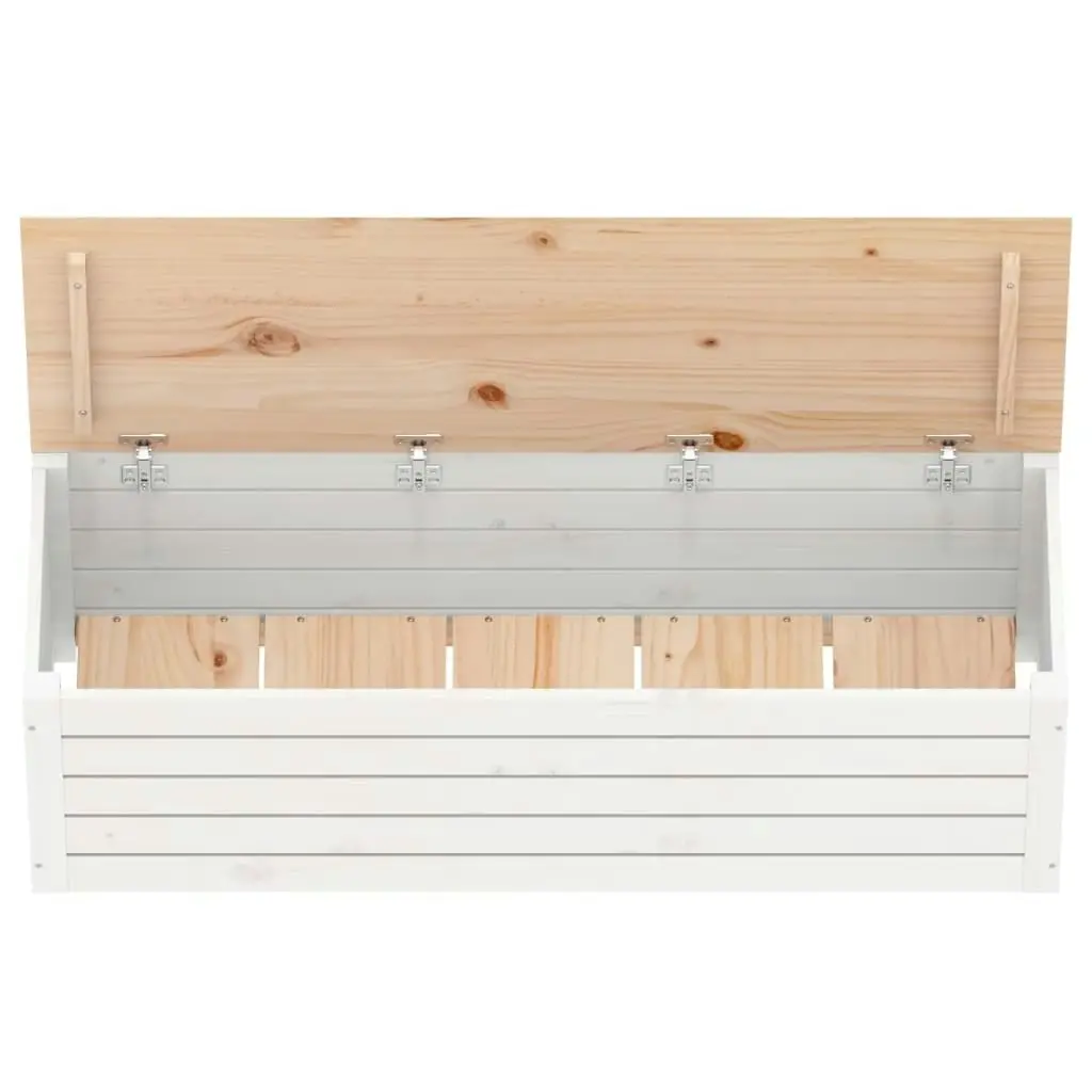 Storage Box White 109x36.5x33 cm Solid Wood Pine 823625