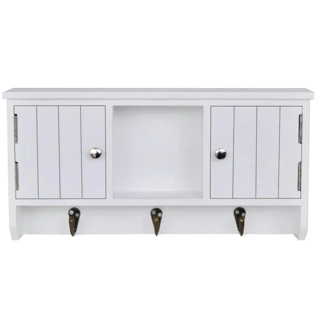 Wall Cabinet for Keys and Jewellery with Doors and Hooks 241850