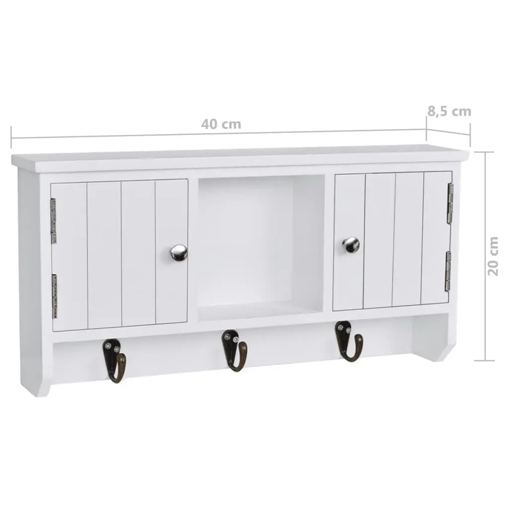 Wall Cabinet for Keys and Jewellery with Doors and Hooks 241850