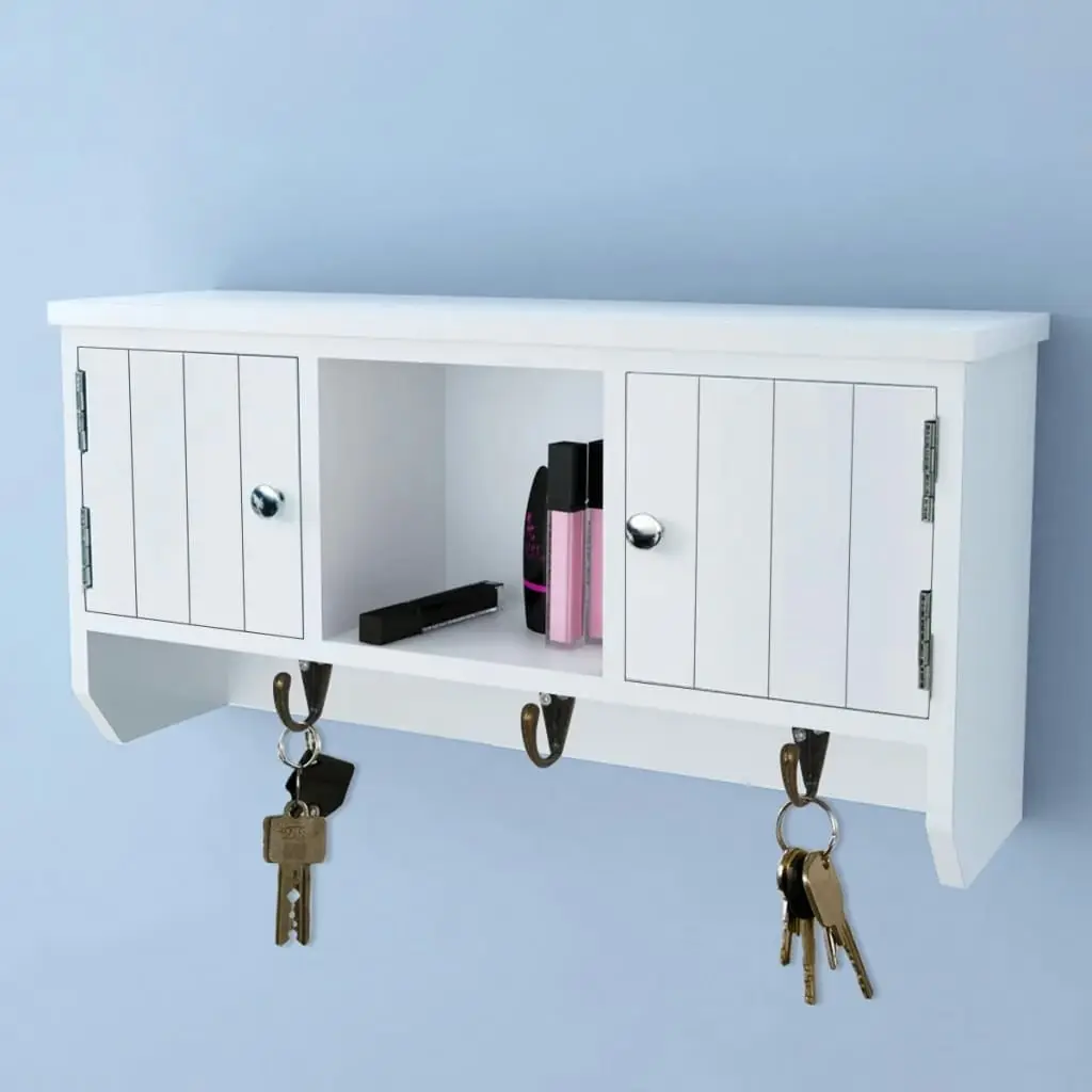 Wall Cabinet for Keys and Jewellery with Doors and Hooks 241850